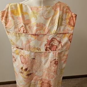 Ann Taylor Peach and Yellow Floral Dress